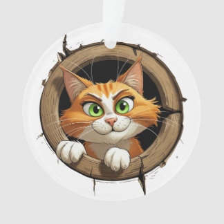 Un chat de dessin animé avec des yeux verts brilla