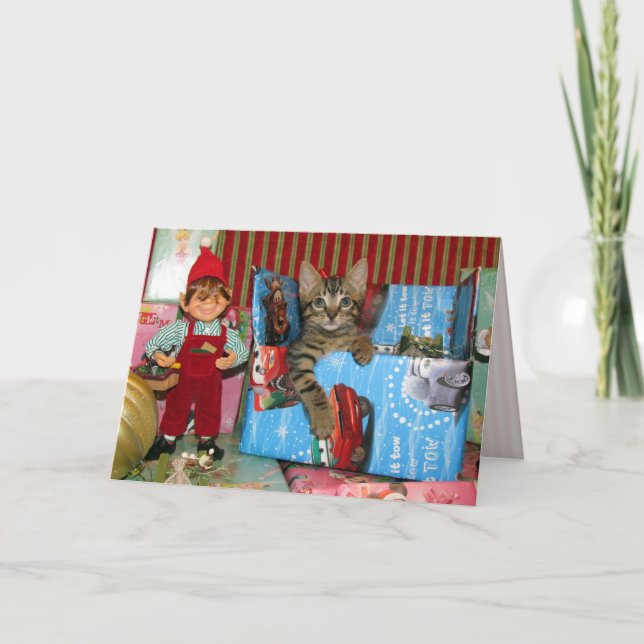 Un chaton est un cadeau - Chat / Carte de Noël Kit (Devant)
