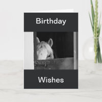 Un Cheval dans les tables Carte des voeux d'annive