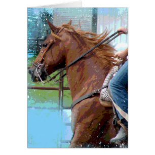 Un cheval de course de barils