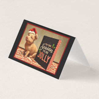 Un cochon de Noël joyeux - Carte de Noël amusante