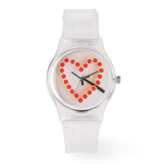 un cœur de lunettes sur une montre en silicone ros