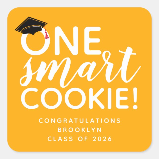 Un Cookie Smart Graduation Favoriser Sticker Carré (Devant)