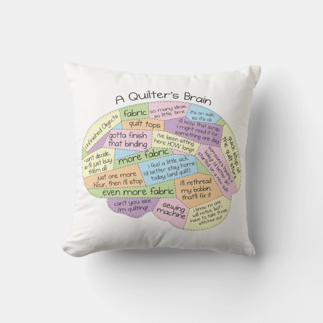 Un Coussin de Cerveau de Quilter - Drôle cadeau de (Recto)