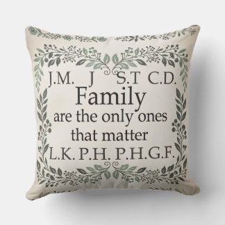 Un coussin de nom de famille de style ferme confor