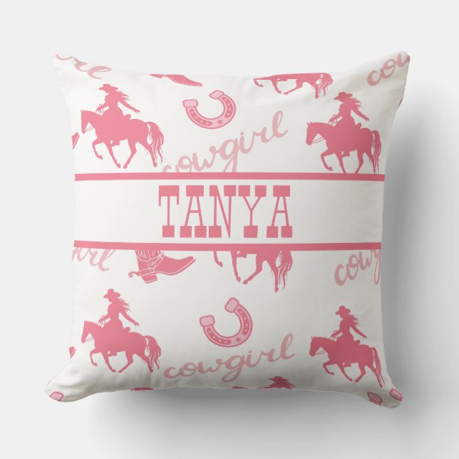 Un Coussin Occidental Rose Peut Être Personnalisé (Recto)