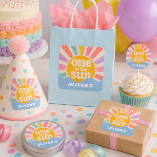 Un dans le Carré d'Anniversaire Autocollant Soleil