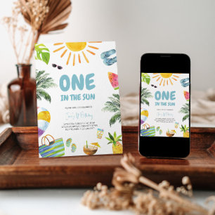 UN dans le Sun Pool Party Anniversaire Invitation