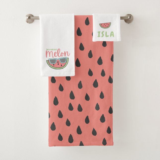 Un Dans Un Ensemble De Serviettes Melon (En situation)
