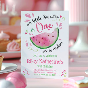 Un dans un Melon 1er anniversaire Invitation