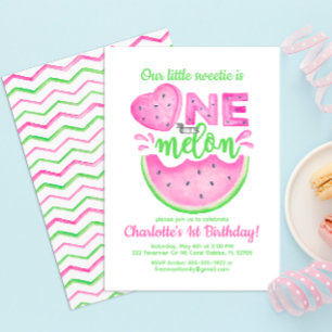 Un dans un Melon 1er Anniversaire Invitation fille