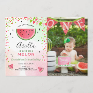 Un dans un melon Invitation Anniversaire Watermelo