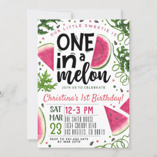 Un dans un Melon Invitation d'anniversaire