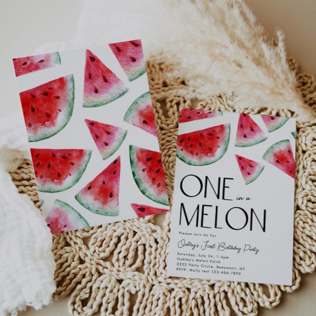 Un dans un Melon Invitation d'anniversaire | Pastè (Créateur téléchargé)