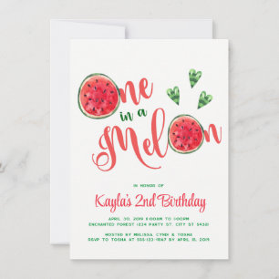 Un dans un Melon Invitations pour le premier anniv