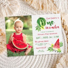 Un dans un Melon Photo Invitation d'anniversaire