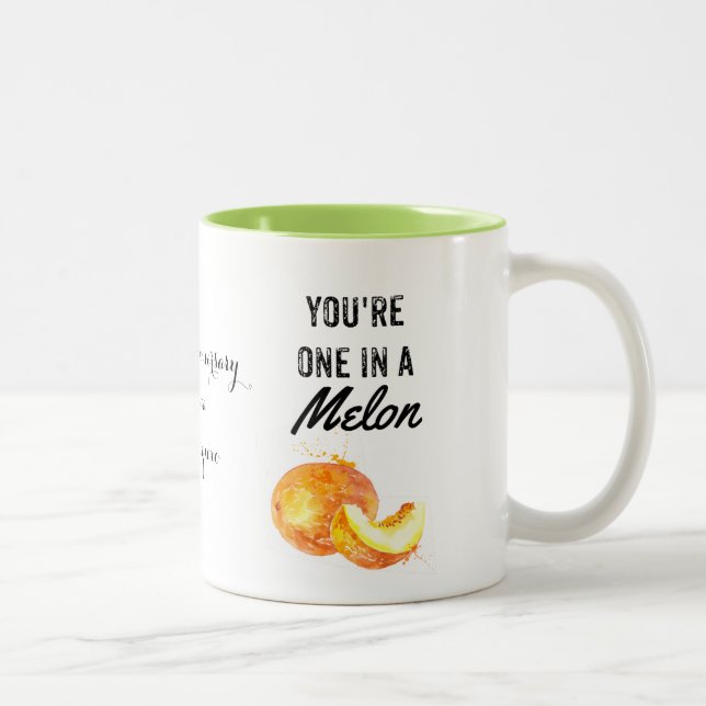 un dans un melon, valentine, anniversaire, tasse (Droit)