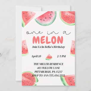 Un dans un Melon Watermelon Invitation d'anniversa