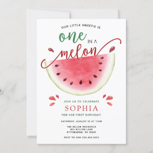 Un dans un Melon Watermelon Invitation d'anniversa