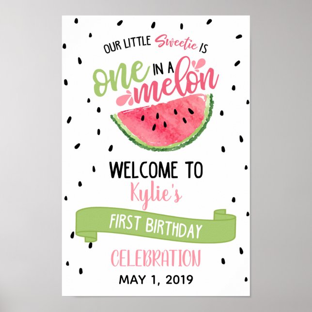 Un dans une Affiche de bienvenue Melon (Devant)