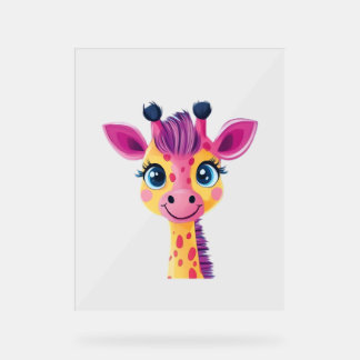Un design gai et fantaisiste d'une jeune girafe