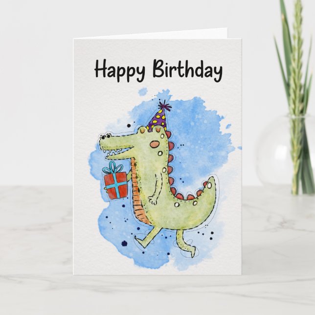 Un dessin animal ludique pour une carte d'annivers (Devant)