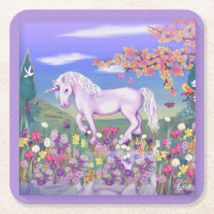 Un Dessous de verre de papier Carré Purple Paradis