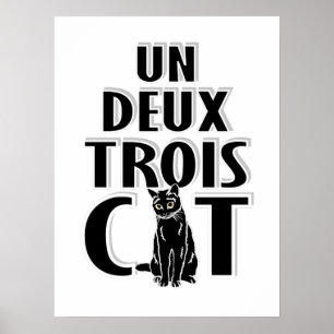 Un Deux Trois Cat Französisch Katzen Poster