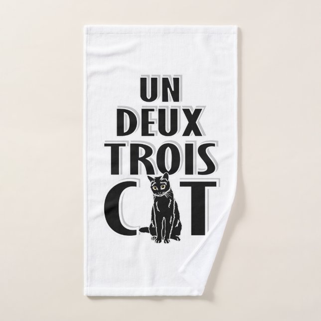 Un Deux Trois Cat French Cats (Serviette à main)