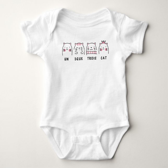 Un Deux Trois Cat, Un Deux Trois Cat / French Cat Baby Strampler (Vorderseite)