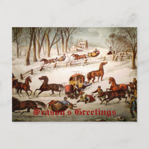 Un déversement sur la carte de Noël de neige