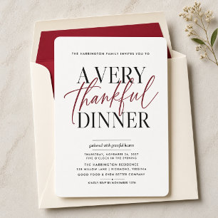 Un dîner très reconnaissant Invitation de Thanks