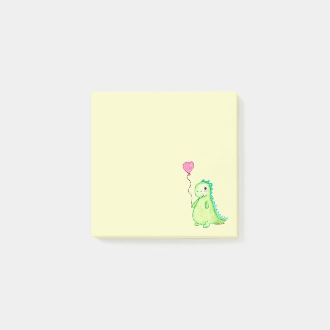 Un dinosaurio en mi post-it post-it klebezettel (Vorderseite)