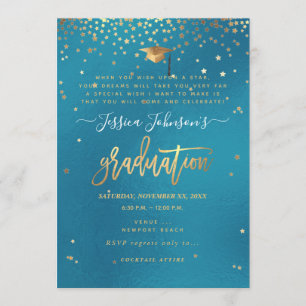Un diplôme, un voeu sur les étoiles Invitation