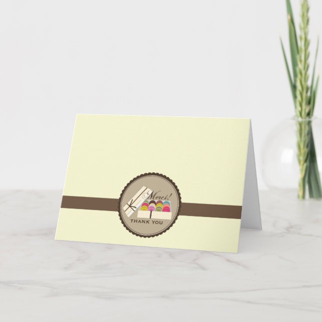 Un douzaine cartes de remerciements de Macarons (Devant)