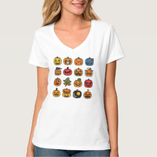 Un drôle de Citrouille face au T-shirt d'Halloween