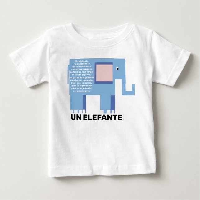 Un Elefante Spanisches Kinderzimmer Baby T-shirt (Vorderseite)