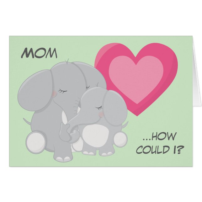 Un éléphant n'oublie jamais la carte d'anniversair (Devant horizontal)