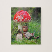 Un elfe de maïs lisant un livre puzzle puzzle