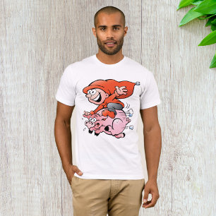 Un Elfe Monte Un T-shirt Pig Mens