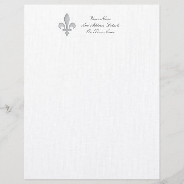 Un en-tête de lettre de l'argent Fleur-De-lys (Devant)