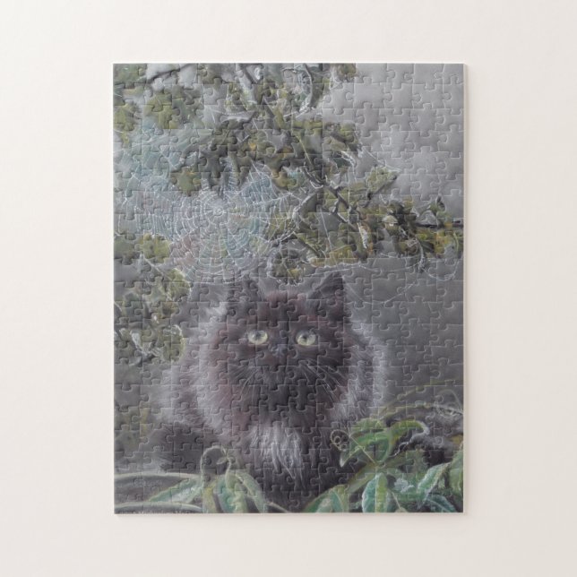 Un endroit calme - Cat et Spiderweb Puzzle (Vertical)