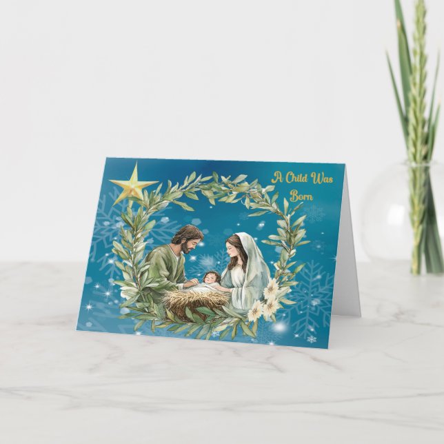 Un enfant est né Carte de Noël (Devant)