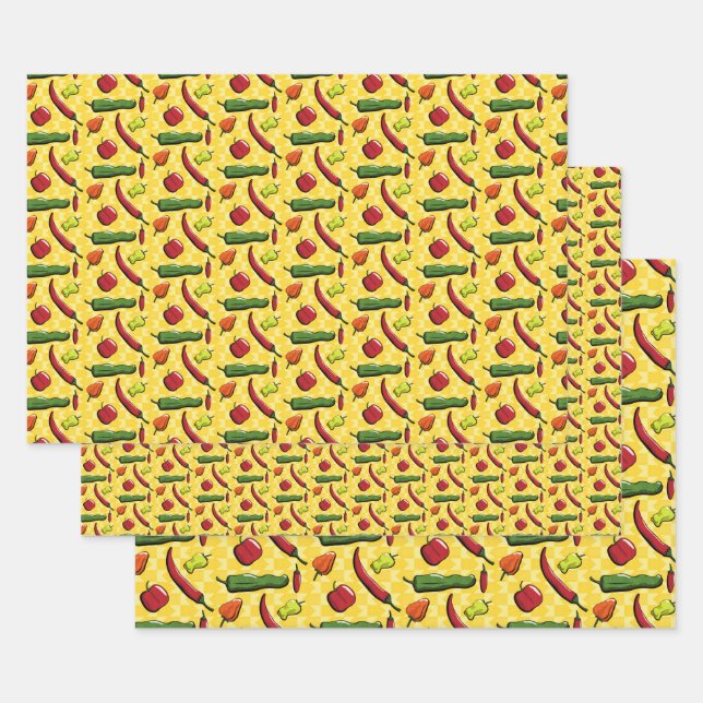 Un ensemble de papier d'enveloppement de poivrons (Lot)