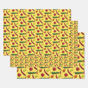 Un ensemble de papier enveloppant de poivrons chil