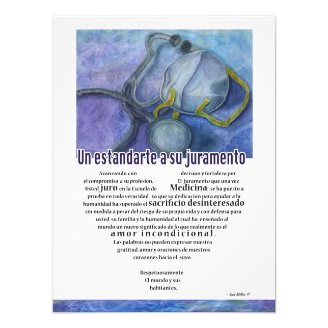 Un estandarte a su juramento Spanish Doctor Poster (Vorne)