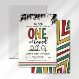 Un et aimé premier reggae Invitation Anniversaire