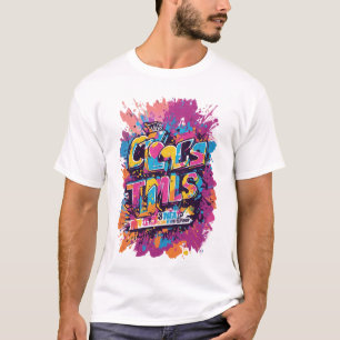 un événement de course couleur. sur un t-shirt bla