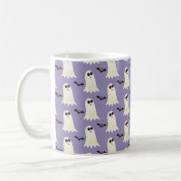 Un fantôme mignon et une tasse de chauve-souris
