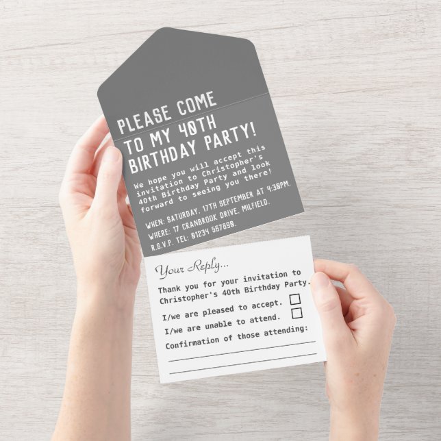 Un Fête d'anniversaire tout en une invitation (Déchirure)